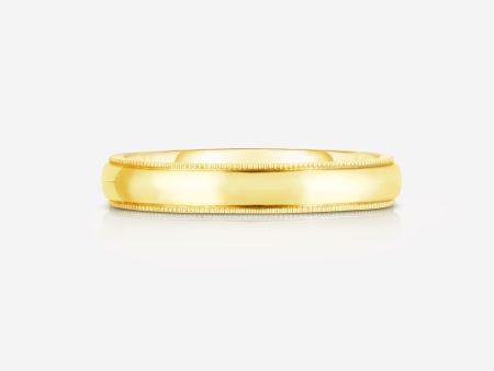 4 mm Milgrain Comfort Fit Wedding Band on Sale