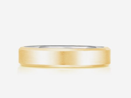 4 mm Hidden Two-Toned + Beveled Wedding Band Discount