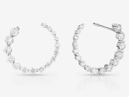 Graduated Single Prong Diamond Circle Studs Online Hot Sale