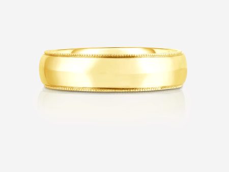 6 mm Milgrain Comfort Fit Wedding Band on Sale