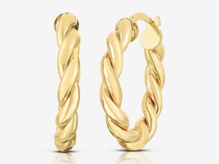 Gold Twisted Hoops For Sale