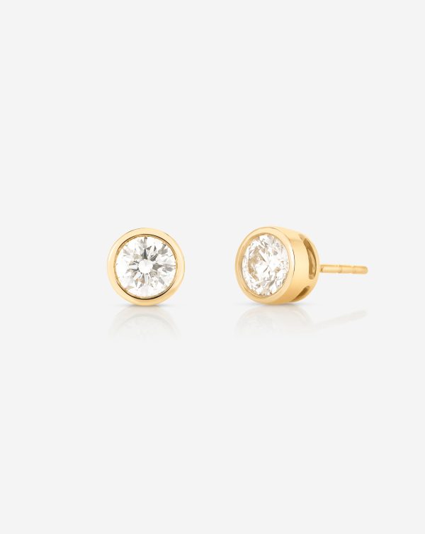 Bezel-Set Classic Diamond Studs Online Sale